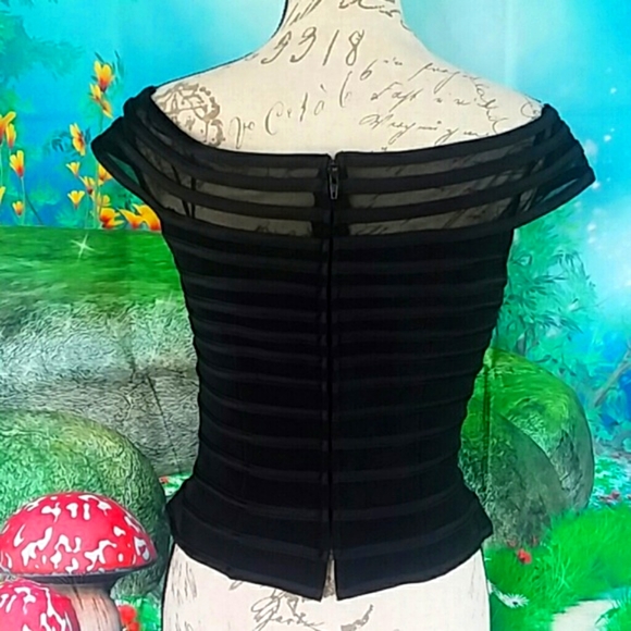 🔵 JS Signature Black Fitted Crop Top Size 10 - Picture 3 of 4